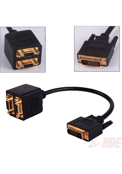 Dvi 2x Vga Çoklayıcı Kablo Dvi 24+5 Erkek 2x Vga Dişi Çevirici