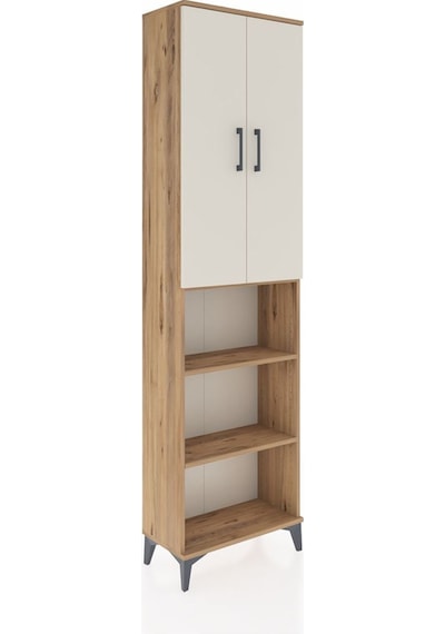 Arges Dolap 3 Raflı 2 Kapaklı Tek Askılı 60x30x221 Çam-aytaşı Atlas Çam