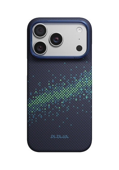 Apple iPhone Uyumlu 18 Pro Max Kılıf Aramid Karbon Fiber Tactile Woven Starpeak Milky Way Galaxy Kapak Lacivert