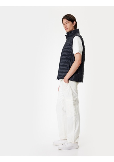 Koton Şişme Yelek Slim Fit Dik Yaka Cep Detaylı Lacivert 5wam20123hw Lacivert