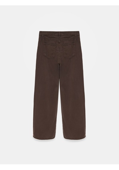 Dilvin 72323 Lyocell Karışımlı Wide Leg Jean-kahve