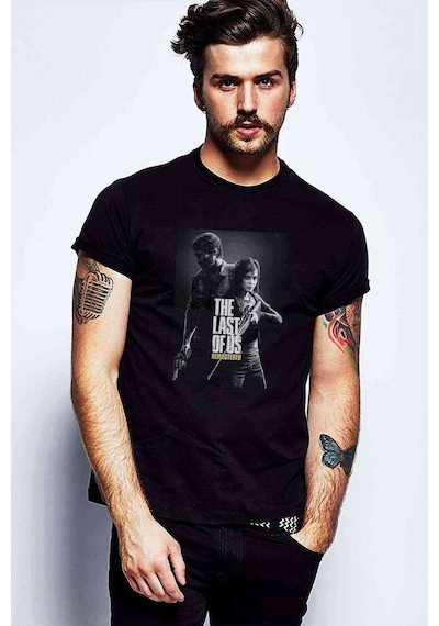 The Last Of Us Remasted Baskılı Siyah Erkek Tshirt