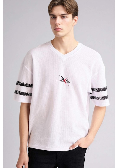 Defacto %100 Pamuk Loose Fit Tişört F8669ax26spwt34 Beyaz-wt34