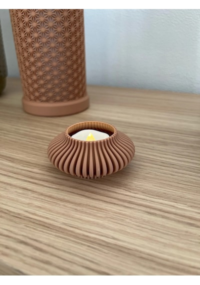 Ahşap Renk Led Mumluk Led Yemek Masası İçin Dekorasyon, Modern Masa Dekorasyonu ŞEFFAF