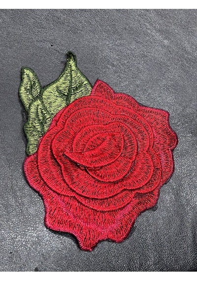 16x14 Cm Kabartma Kırmızı Kat Kat Gül Aplike Arma Yama Dikiş Aksesuarı