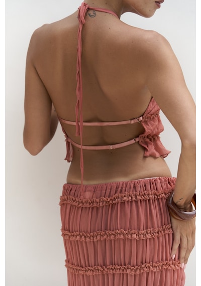 Mai Collection Mai Studios Co. Sofi Transparan Tarçın Crop Etek Takım Tarçın
