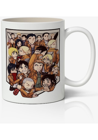 Attack On Titan Anime Baskılı Beyaz Kupa Bardak