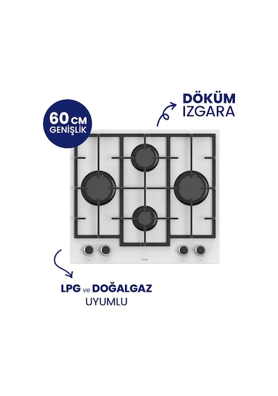 Chef Edition Turbolu Beyaz 3'lü  QBL62CB-LN386-D087SA Ankastre Set