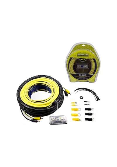 OTO ANFİ KABLO SETİ 8GA BAKIR FOR-X XY-8KIT