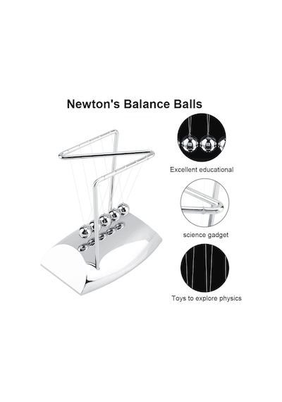 Newton Beşiği Z Denge Balans Sarkaç Topu Gümüş Büyük