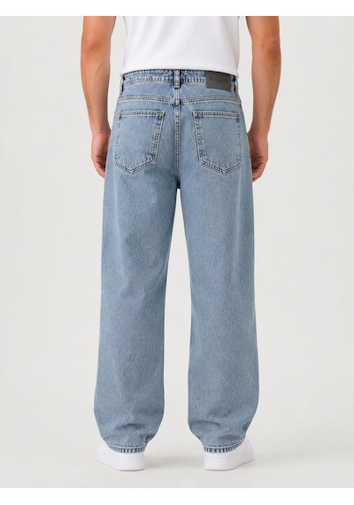 Classics Men Black Wood Denim Erkek Baggy Jean Pantolon 7748 Buz Mavi