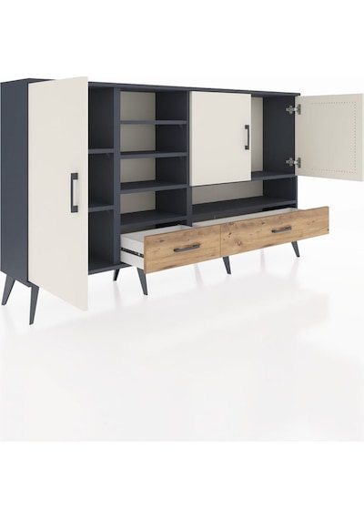 Arges Konsol 8 Raflı 2 Çekmeceli 3 Kapaklı 176x30x99 Antrasit-aytaşı/çam Aytası/atlas Çam - Antrasıt Arges Konsol 8 Raflı 2 Çekmeceli 3 Kapaklı 176x30x99 Antrasit-aytaşı/çam Aytası/atlas Çam - Antrasıt