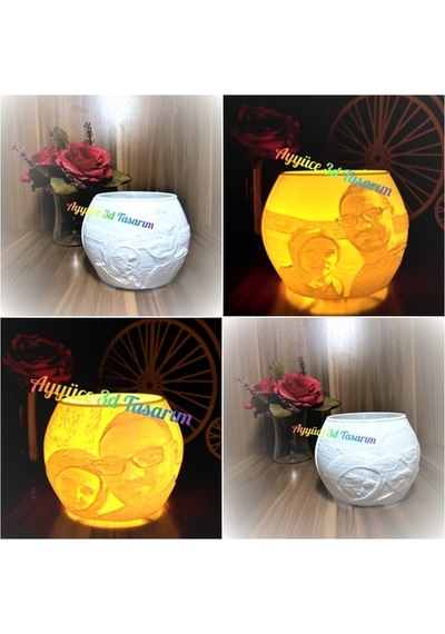 3D Kişiye Özel Led Mumluk