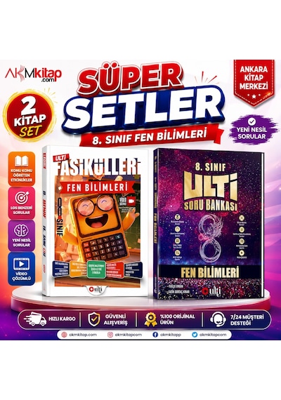 Ulti Yayınları 8. Sınıf Fen Bilimleri Ulti Fasikülleri Ve Soru Bankası Seti 2 Kitap