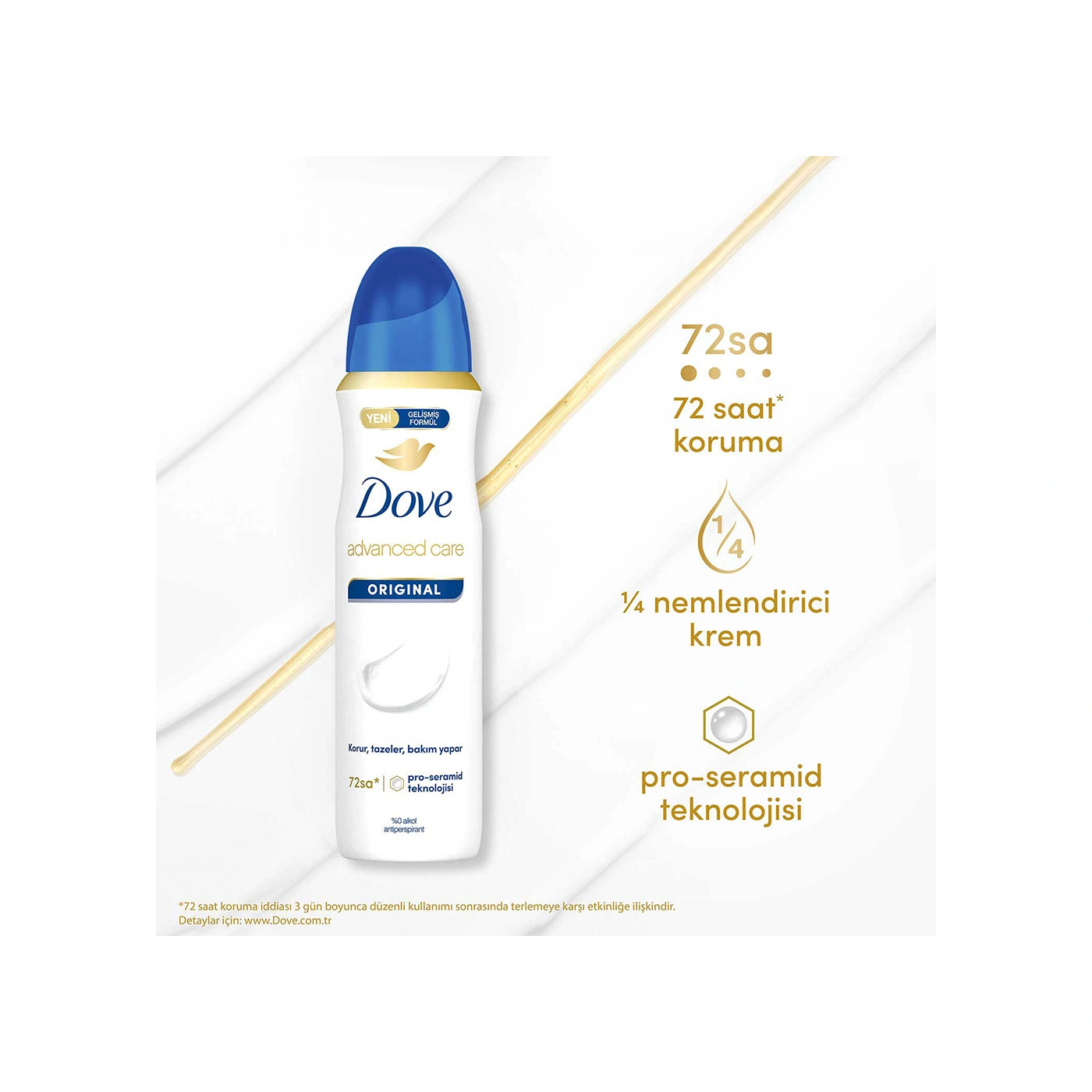 Dove Kadın Sprey Deodorant Advanced Care 72 Saat Koruma 150 Ml X3 Dove Kadın Sprey Deodorant Advanced Care 72 Saat Koruma 150 Ml X3