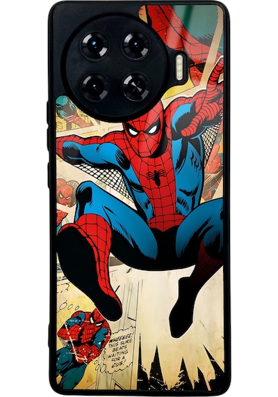 Tecno Spark 20 Pro Plus Spider-man Örümcek Adam Tasarımlı Glossy Telefon Kılıfı Çok Renkli