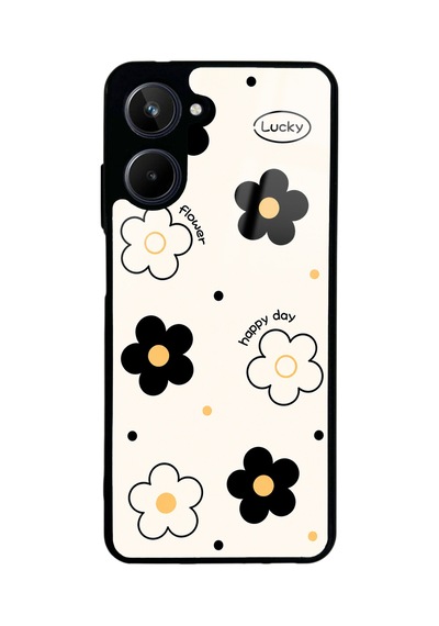 Realme 10 White Lucky Happy Day Tasarımlı Glossy Telefon Kılıfı Beyaz