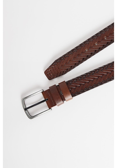 Tudors Erkek %100 Hakiki Deri 4 Cm Spor Kahverengi Kemer-32629 Kahverengi
