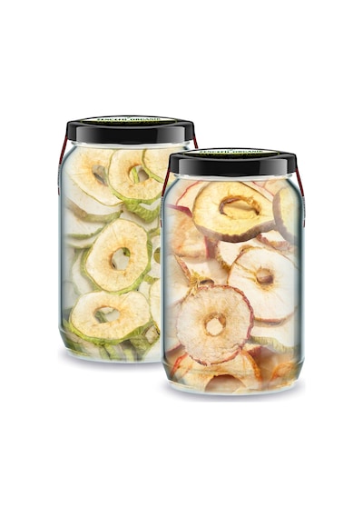 Ekşi Yeşil Elma + Tatlı Kırmızı Elma Kurusu Bi Kavanoz 660 Cc. Cam Kavanozlarda Dried Apple Slice Diğer