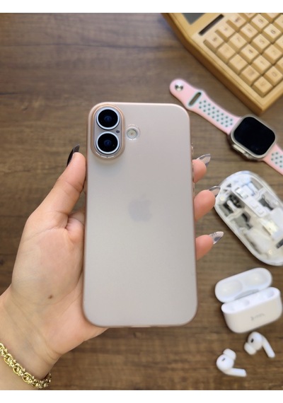 Apple iPhone 17 Uyumlu Süper İnce Mat Ultra Thin Silikon Kılıf Çöl