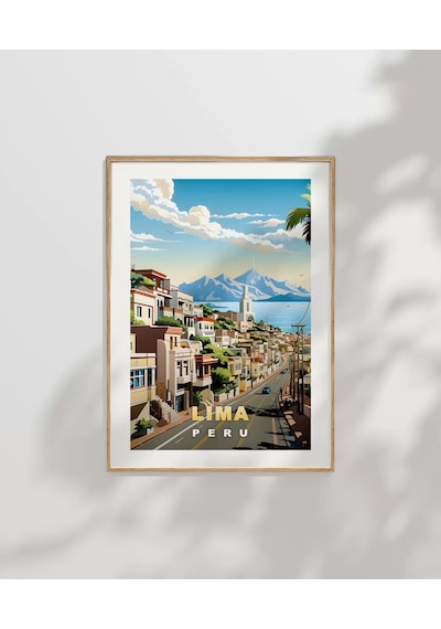 Çerçevesiz Poster Tropikal Lima Sokakları Dekoratif