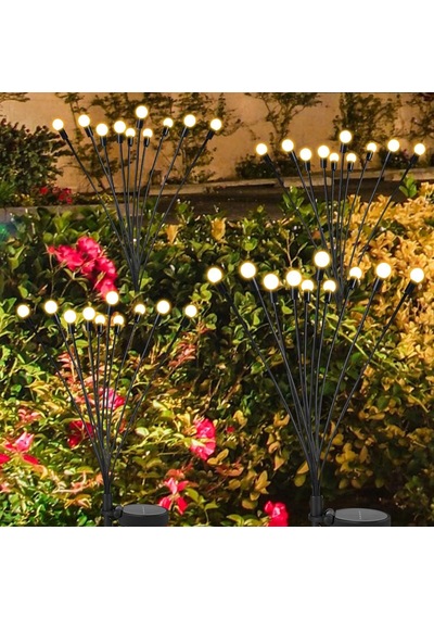 Ayrex 4'lü Paket 10 Led Güneş Ateşböceği Işıkları, Bahçe, Veranda, Avlu İçin Su Geçirmez Güneş Enerjisi D