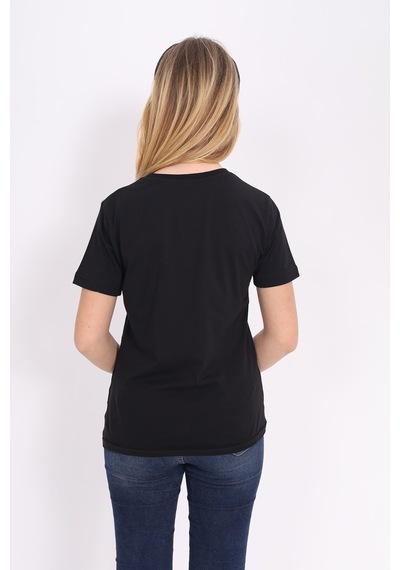 Toontoy Kids Toontoy Unisex Çocuk Baskılı Tişört Siyah