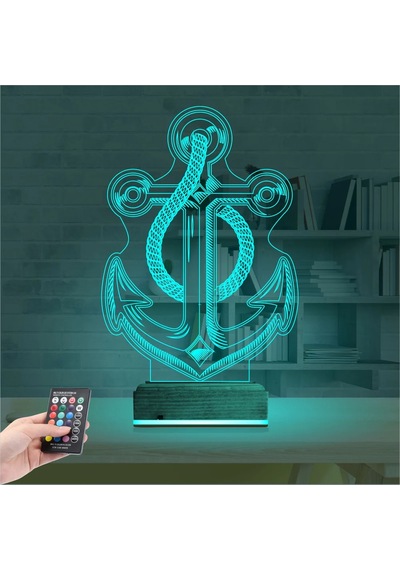 Luvivia Denizci Çapa Kaptan 3d Lamba - Masa Gece Lambası Şeffaf