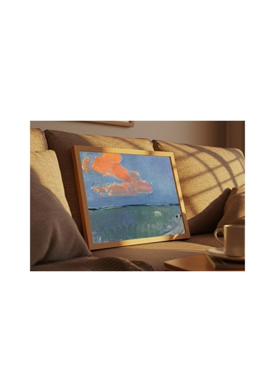 Mondrian Kırmızı Bulut Çerçevesiz Poster 30x42 Cm A3 Tablo Modern Sanat Duvar Dekoru