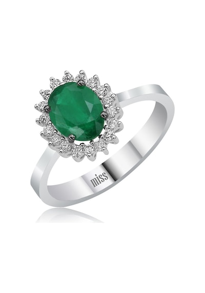 Pırlantalı Oval Zümrüt Anturaj Yüzük (518571549)