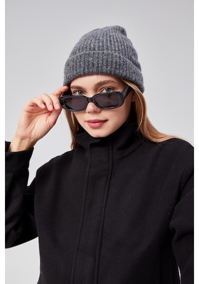 Derikem Basic Şık Standart Lüks Unisex Tiftik Bere Gri