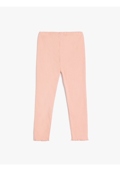 Koton Pamuklu Beli Lastikli Yüksek Belli Basic Tayt Pembe 5smg40045ak Gül