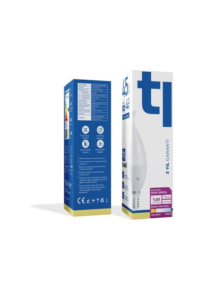 Redeem Plus C37A E14 Mum Ampul, Titreşimsiz, Göz Konforu, 590 Lümen, Tatlı Beyaz, 3500 Kelvin