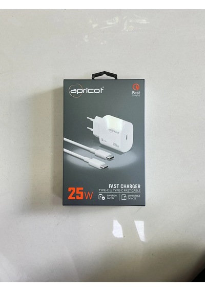 Apricot İki Ucu Type-c Hızlı Şarj Kablosu Ve Adaptörü 25w