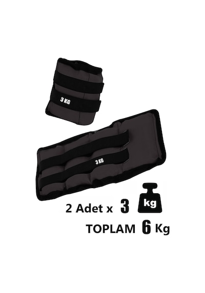 Spor Byfit 3 Kg x 2 Adet Siyah El veya Ayak Bileği Ağırlığı Siyah