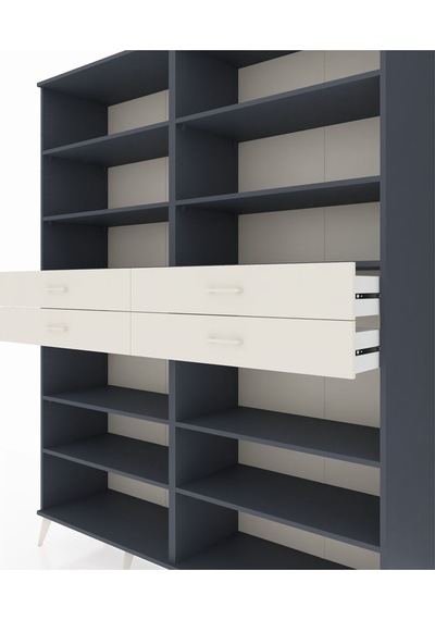 Hyperion Gardrop 10 Raflı 4 Çekmeceli 176x44x221 Antrasit-antrasit/aytaşı Antrasit/aytaşı Hyperion Gardrop 10 Raflı 4 Çekmeceli 176x44x221 Antrasit-antrasit/aytaşı Antrasit/aytaşı