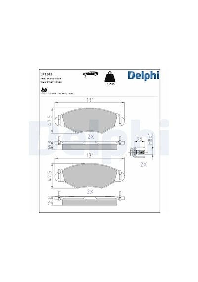 Peugeot 206 On Fren Balatasi 1.4 Hdi 2002-2012 Delphı Lp1699
