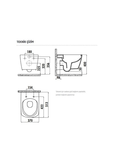 Creavit Elegant Rim-Off Kanalsız Asma Klozet Kapak Dahil Eg321