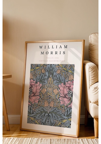William Morris Trellis 1862 Çerçeveli Tablo - Eklektik Tarz Duvar Dekoru