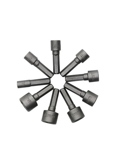 9 Parça Somun Anahtarı Somun Matkap Uçları Sıkma Seti 10mm