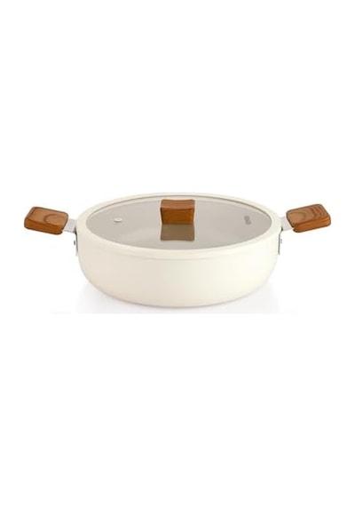 Ceramoni Seramik Basık Tencere 26 Cm-krem 12v