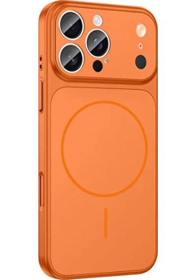 Mi7a Apple Uyumlu iPhone 15 Ag Glass Koruyucu Kılıf 17 Pro Max Görünümlü Turuncu