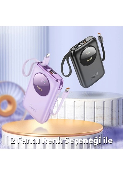 Hoco Q19 Lucky 10000mah 30w Dijital Göstergeli Kablolu Powerbank- 5775