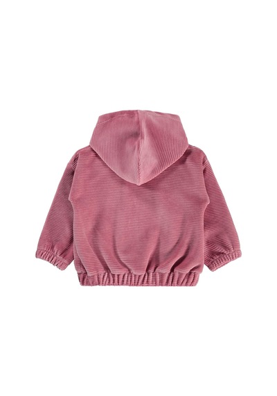 Civil Baby Tavşan Nakış Çizgi Dokulu 6-18 Ay Hırka - Pembe Gülkurusu