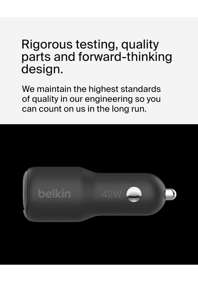 Belkin Boostcharge Çift Araç Şarj Cihazı 42w W/hızlı Şarj Usb-c 3