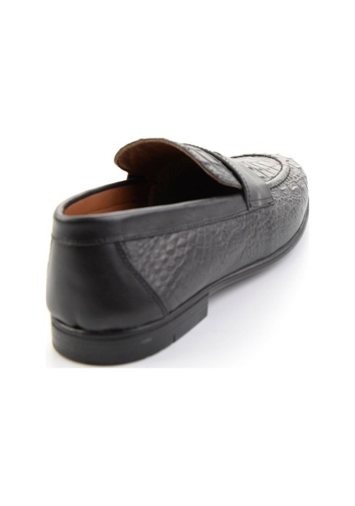 Siyah Hakiki Deri Erkek Loafer Ayakkabı E01594004103 Siyah