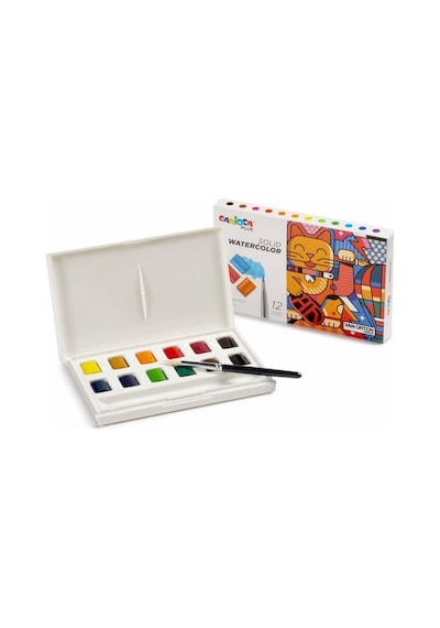 Carioca Plus Tablet Sulu Boya 12 Renk Fırçalı