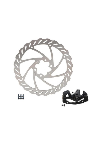 Rectus Bisiklet Fren Kaliperi + 160 Mm 6 Vidalı Rotor Seti Bisiklet Disk Fren Ön Rotor+kaliper Set
