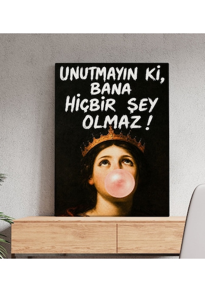Bk Gift Vintage Klasik Sanat Esprili Sözlü Dekoratif Kanvas Tablo - 36 Çok Renkli