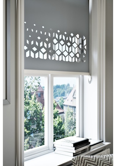 Lazer Kesim Mat Stor Perde, Lazer Kesimli Modern Serisi, M-141004 Antrasit Renk Antrasit Antrasit